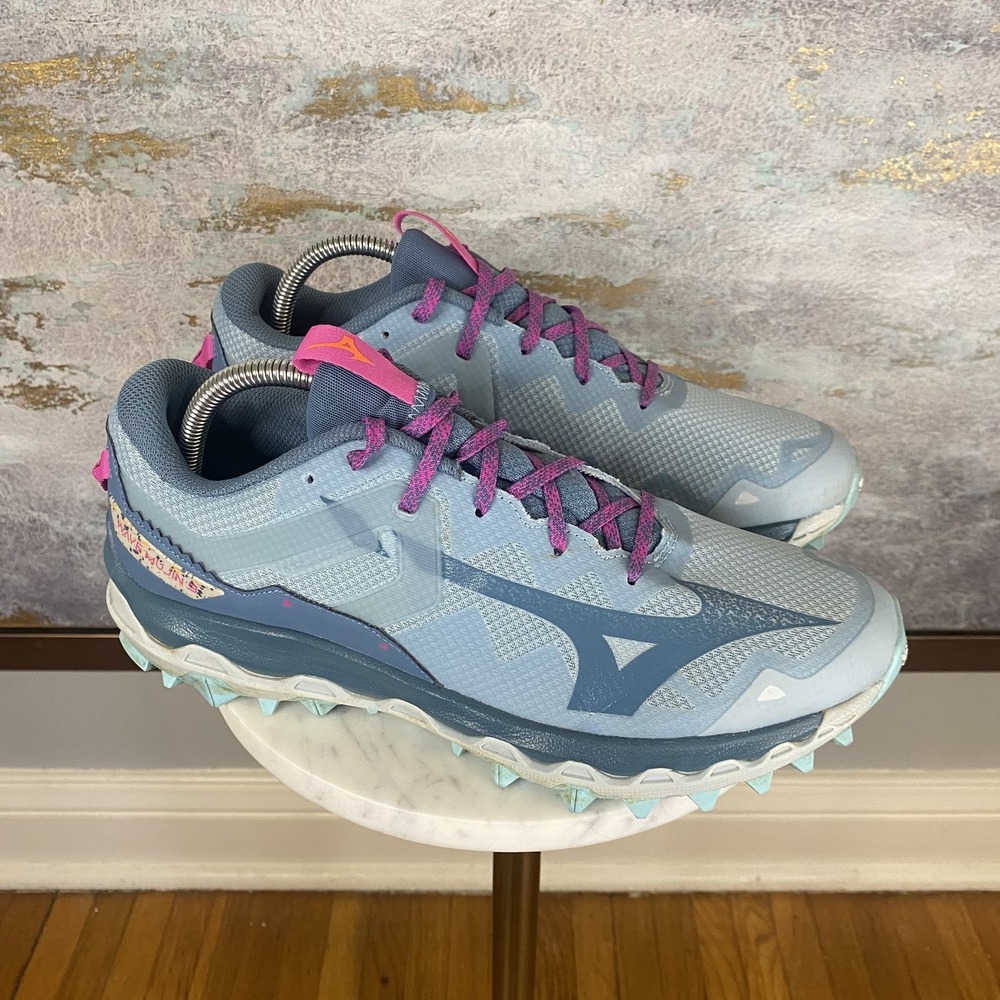 Mizuno Wave Mujin 9 Shoes Womens Size 10 Blue Trail Running Athletic Sneakers - Picture 2 of 12